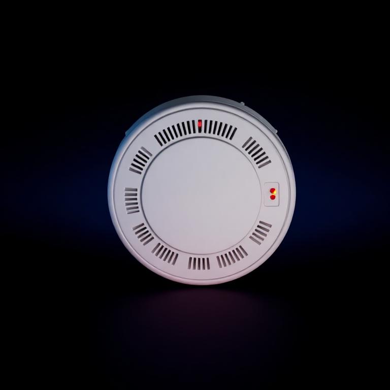 Round white smoke and carbon monoxide detector add-on