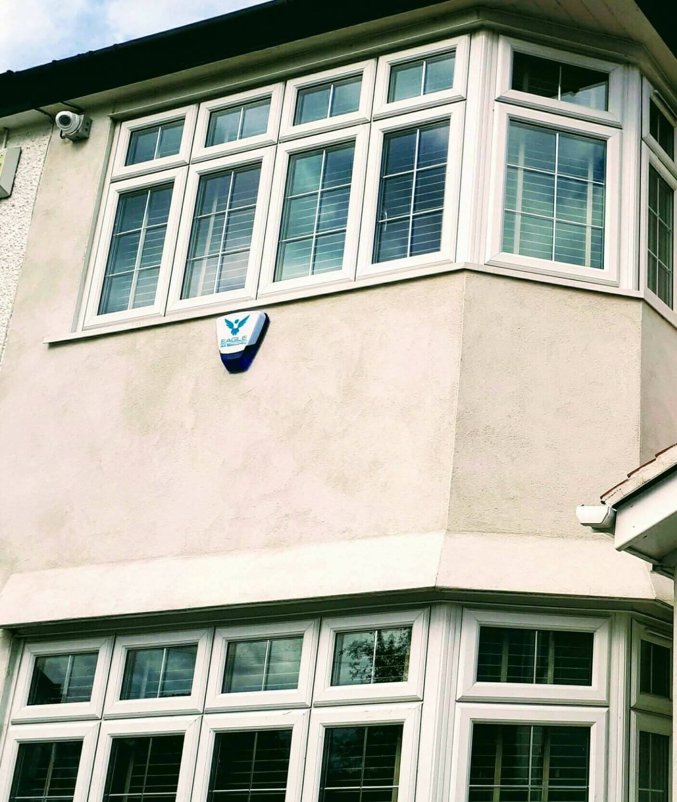 Eagle All Security alarm bell box installed on a residential property in London