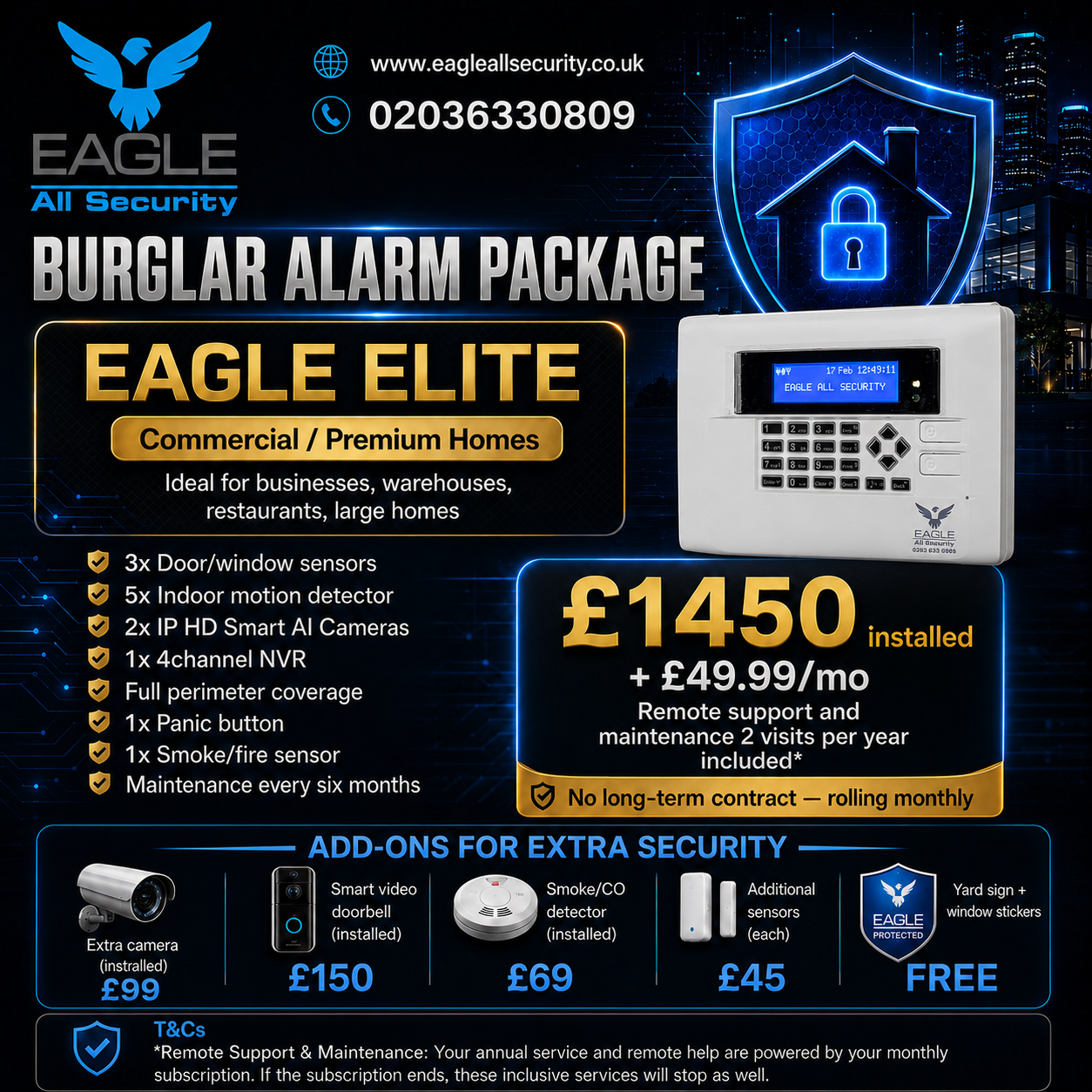 Eagle Elite burglar alarm package — Commercial / Premium Homes